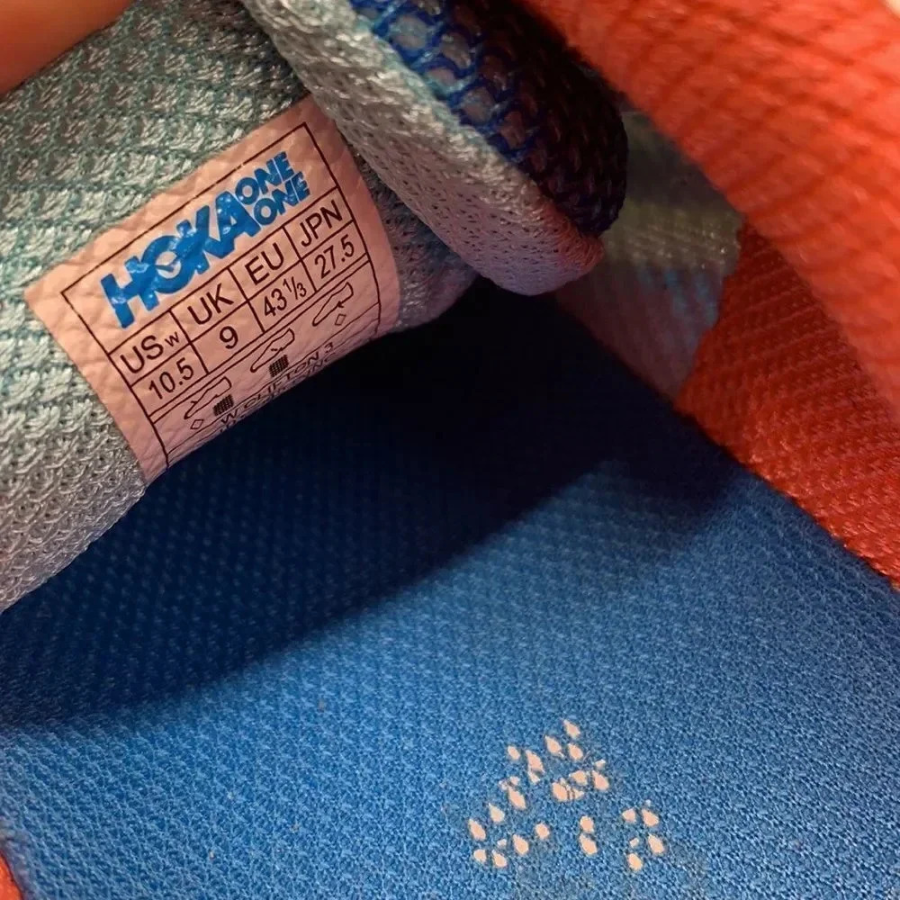 Hoka One One Clifton 3 Sneakers Shoes Lace Up Sneaker Blue Pink Womens Size 10.5 - Picture 9 of 10